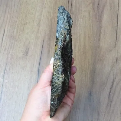 Nuummite polished plate 842g, Greenland, unique rare collection piece