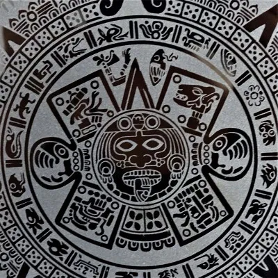 Obsidian Mirror Aztec Calendar - 20cm, Mexico
