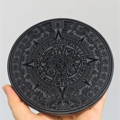 Obsidian Spiegel Aztekischer Kalender - 20cm, Mexiko