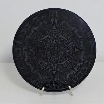 Obsidian Spiegel Aztekischer Kalender - 20cm, Mexiko