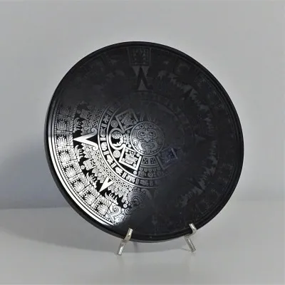 Obsidian Spiegel Aztekischer Kalender - 20cm, Mexiko