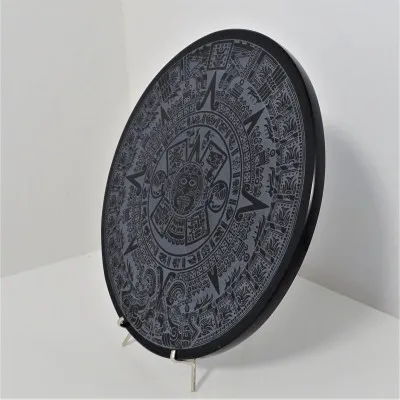 Obsidian Mirror Aztec Calendar - 20cm, Mexico
