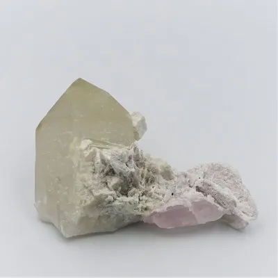 Morganite natural crystal with crystal, in albite and aquamarine crystals 361g, Afghanistan