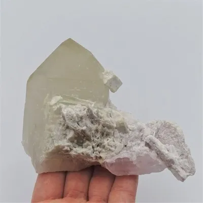 Morganite natural crystal with crystal, in albite and aquamarine crystals 361g, Afghanistan