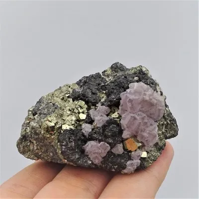 Fluorit kombinace s pyritem 115g, Peru