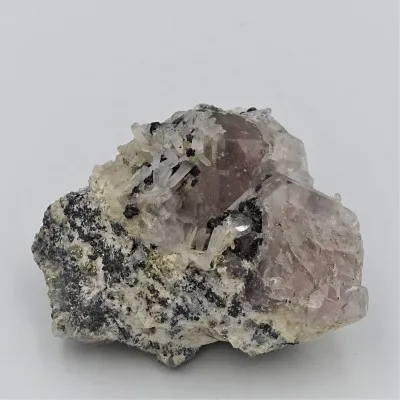 Fluorit-Kombination mit Pyrit und Bleiglanz 105g, Peru