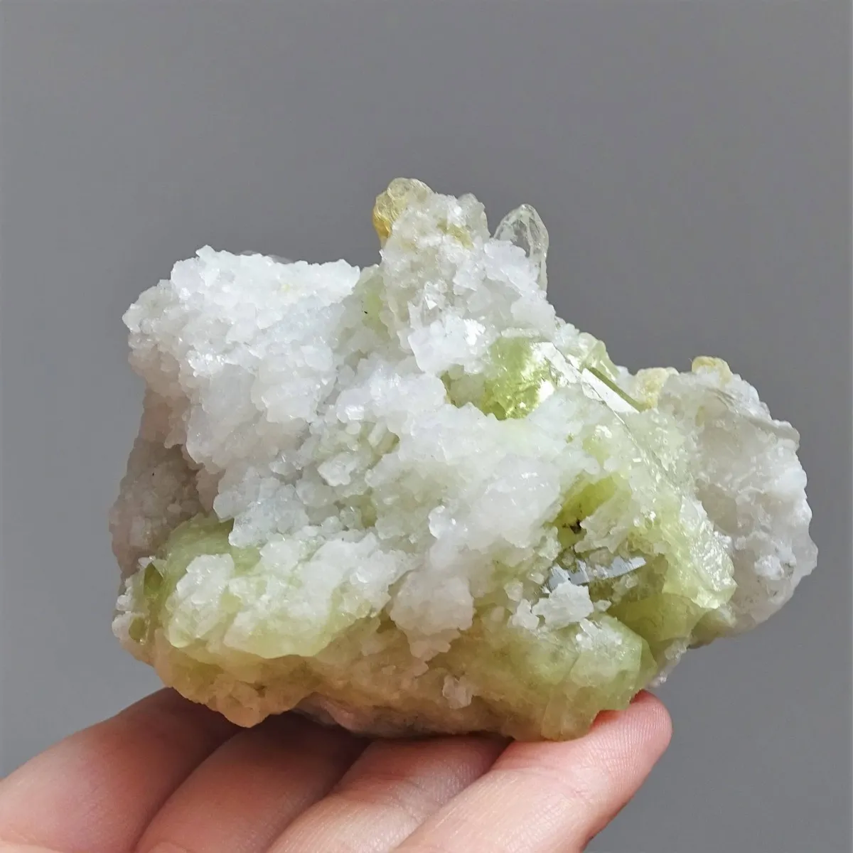 Brazilianite crystals in druse 223.4g, Brazil