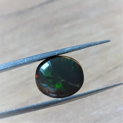 Ethiopian opal black cabochon 4.68ct, Ethiopia