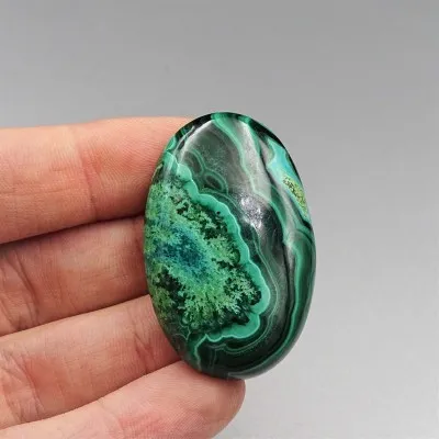 Malachite/Chrysocolla cabochon 15.8g, Congo