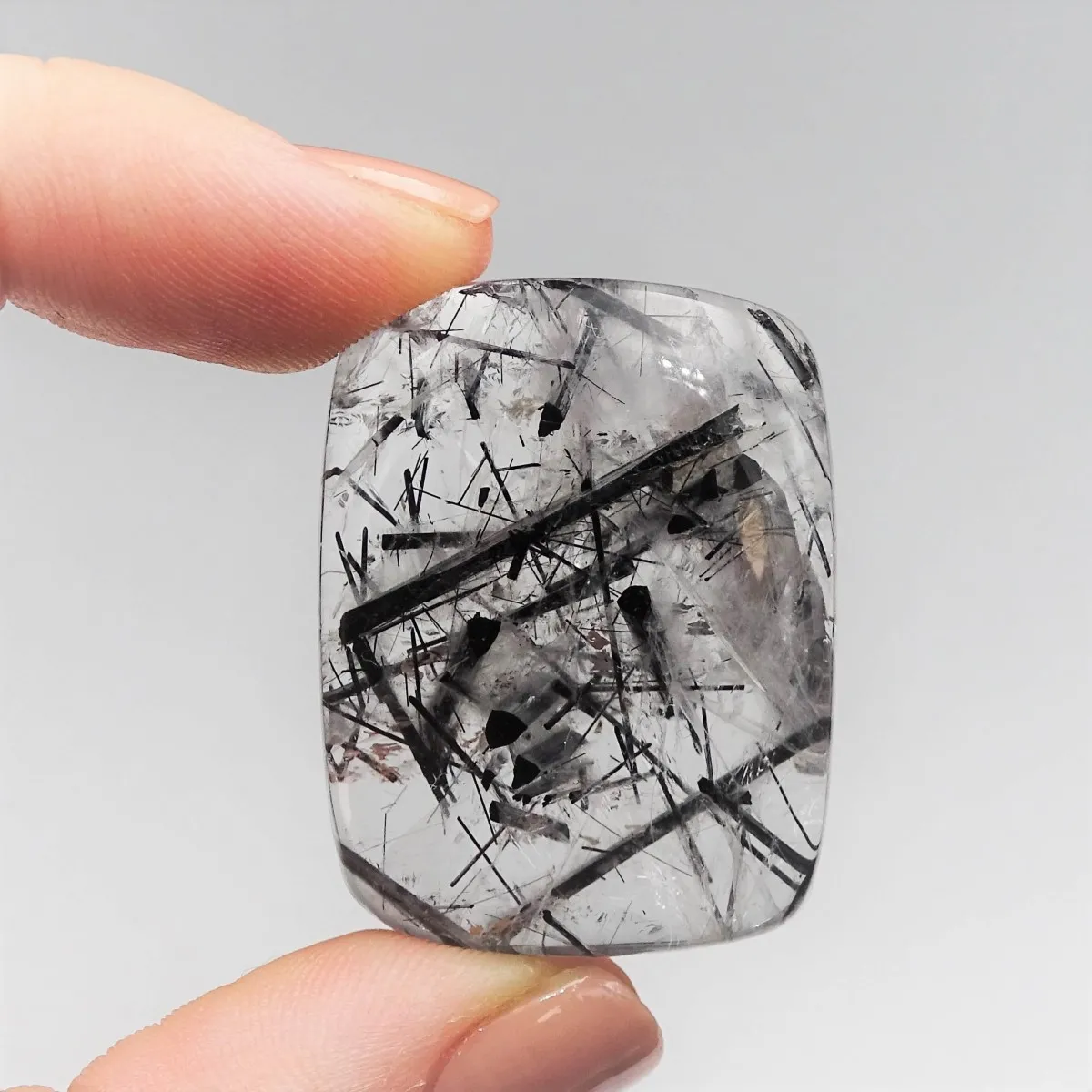 Kristall mit schwarzem Rutil-Cabochon 14,7g, Brasilien