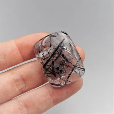 Kristall mit schwarzem Rutil-Cabochon 14,7g, Brasilien