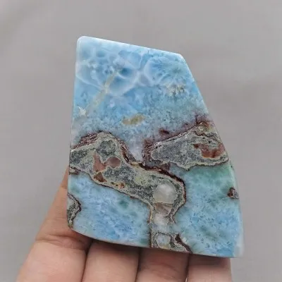 Larimar plate polished 81g, Dominican republic