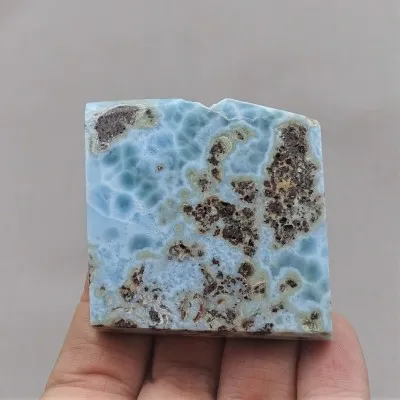 Larimar plate polished 56g, Dominican republic