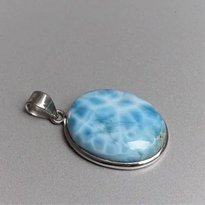 Larimar pendant in silver 13.8g, Dominican Republic