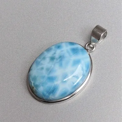 Larimar pendant in silver 13.8g, Dominican Republic