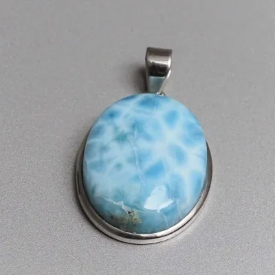 Larimar pendant in silver 13.8g, Dominican Republic