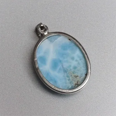 Larimar pendant in silver 13.8g, Dominican Republic