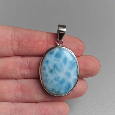 Larimar pendant in silver 13.8g, Dominican Republic