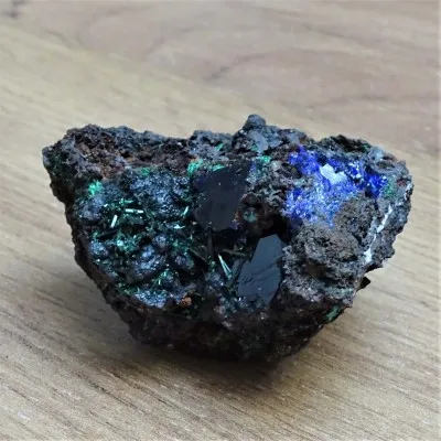 Azurit krystaly v hornině 107g, Maroko