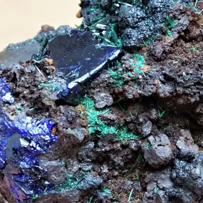 Azurite crystals in rock 107g, Morocco