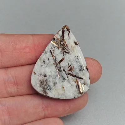 Astrophyllite cabochon natural unpolished mineral 15.2g, Russia