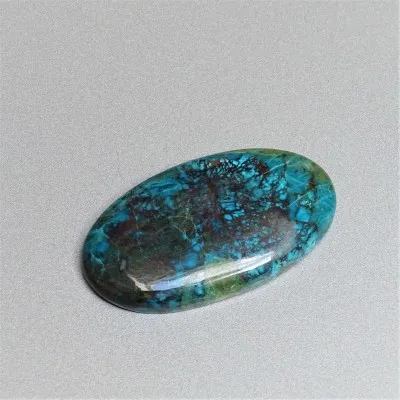 Kombination Chrysokol-Malachit-Azurit-Cabochon 11,7g, Kongo