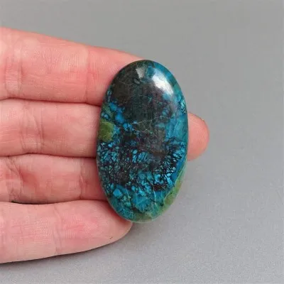 Combination chrysocol-malachite-azurite cabochon 11.7g, Congo