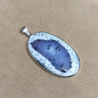 Dendritischer Opal (Merlinit) Anhänger 22,7g, Madagaskar