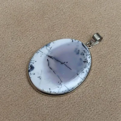 Dendritischer Opal (Merlinit) Anhänger 21,3g, Madagaskar