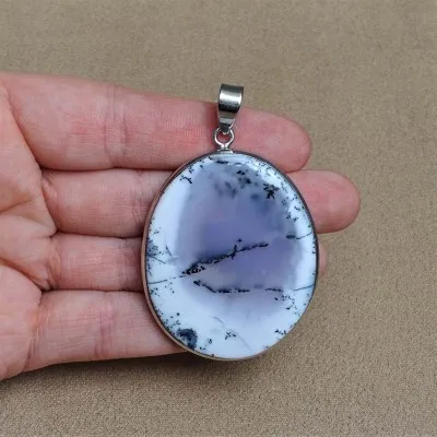 Dendritic opal (merlinite) pendant 21.3g, Madagascar