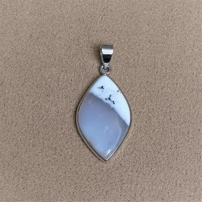 Dendritic opal (merlinite) pendant 7.5g, Madagascar