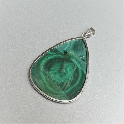 Malachit-Anhänger in Silber 41,5g, Kongo