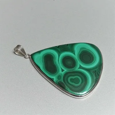 Malachite pendant in silver 34.1g, Congo
