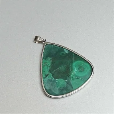 Malachite pendant in silver 34.1g, Congo