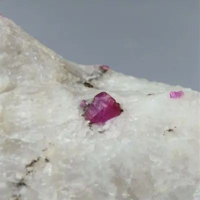 Ruby natural crystals in marble 783g, Vietnam