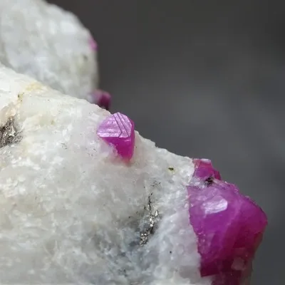 Ruby natural crystals in marble 783g, Vietnam