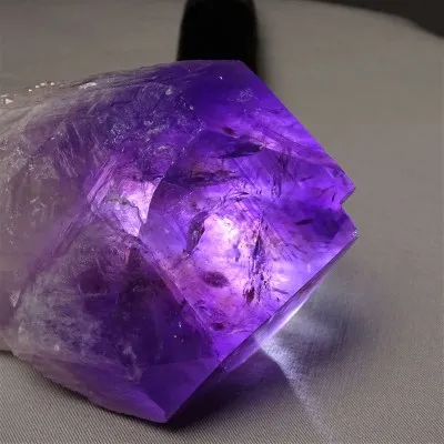 Amethyst natural crystal with ametrine, elestial 786g, Bolivia