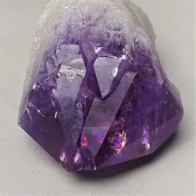 Amethyst natural crystal with ametrine, elestial 786g, Bolivia
