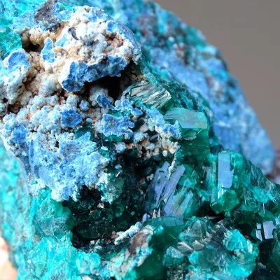 Dioptas natural crystals in rock 413g, Congo