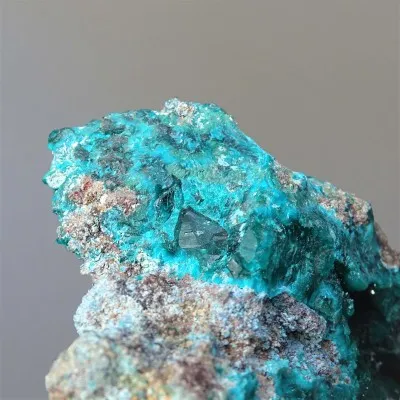 Dioptas natural crystals in rock 266g, Congo