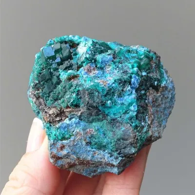 Dioptas natural crystals in rock 165g, Congo