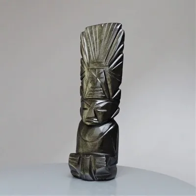 Obsidián zlatý, Aztécký totem 272g, Mexiko