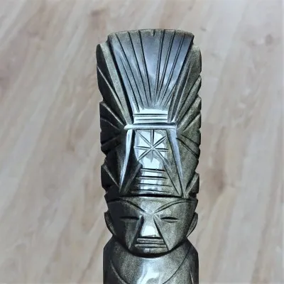 Golden obsidian, Aztec totem 272g, Mexico