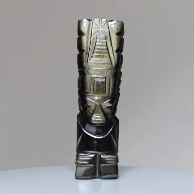 Goldener Obsidian, aztekisches Totem 231g, Mexiko
