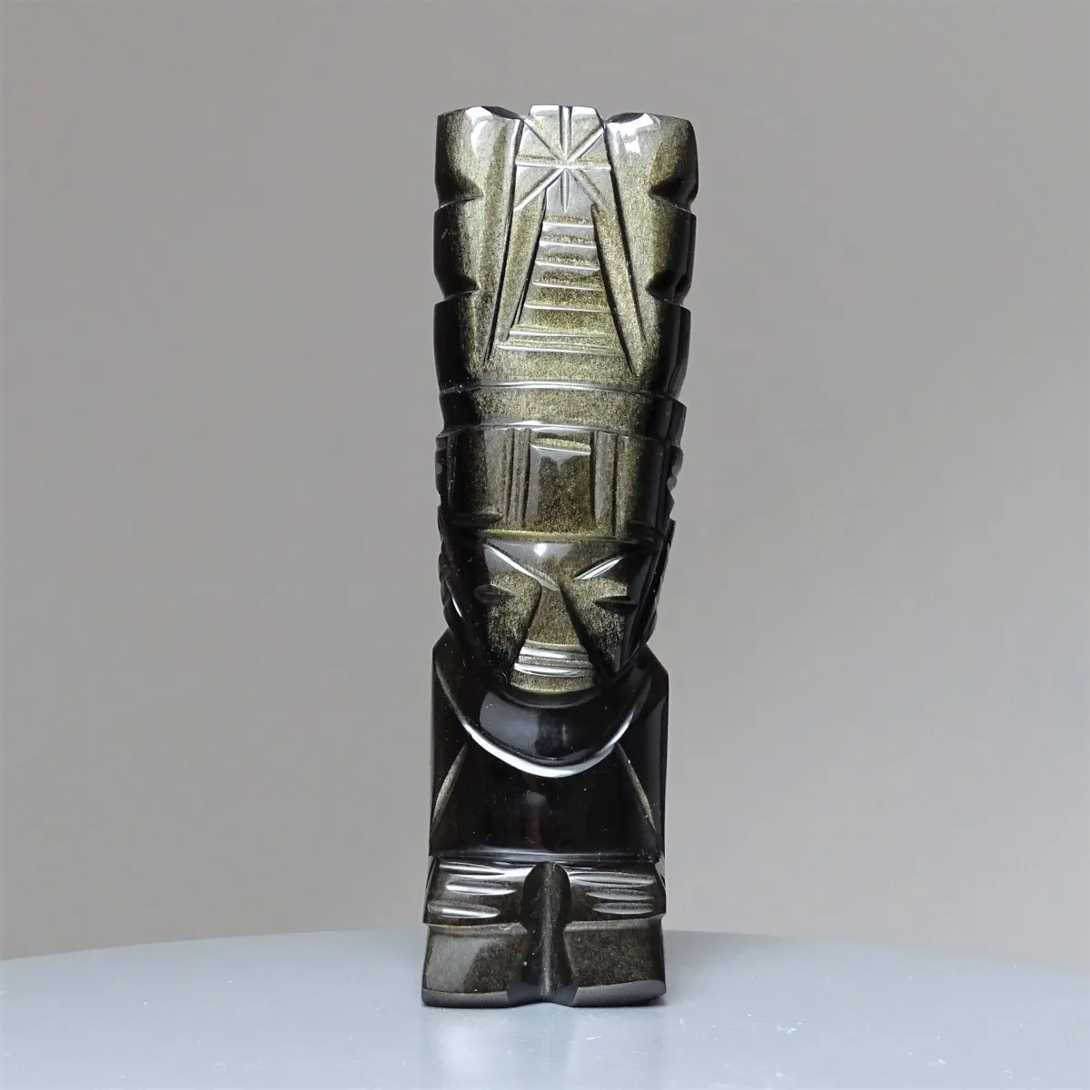 Goldener Obsidian, aztekisches Totem 231g, Mexiko