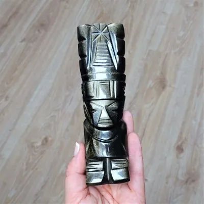 Golden obsidian, Aztec totem 231g, Mexico