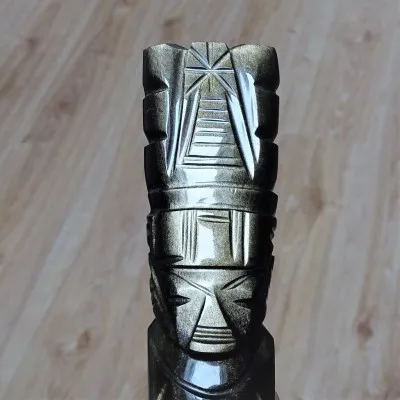 Golden obsidian, Aztec totem 231g, Mexico