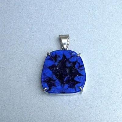 Azurit-Anhänger in Silber 11,1g, Russland