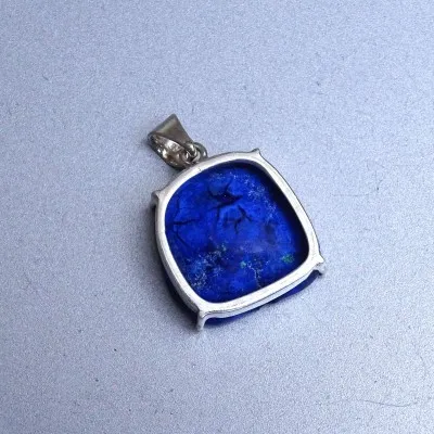 Azurit-Anhänger in Silber 11,1g, Russland