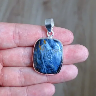 Pietersit natürlicher Mineralanhänger in Silber 10,3g, Namibia